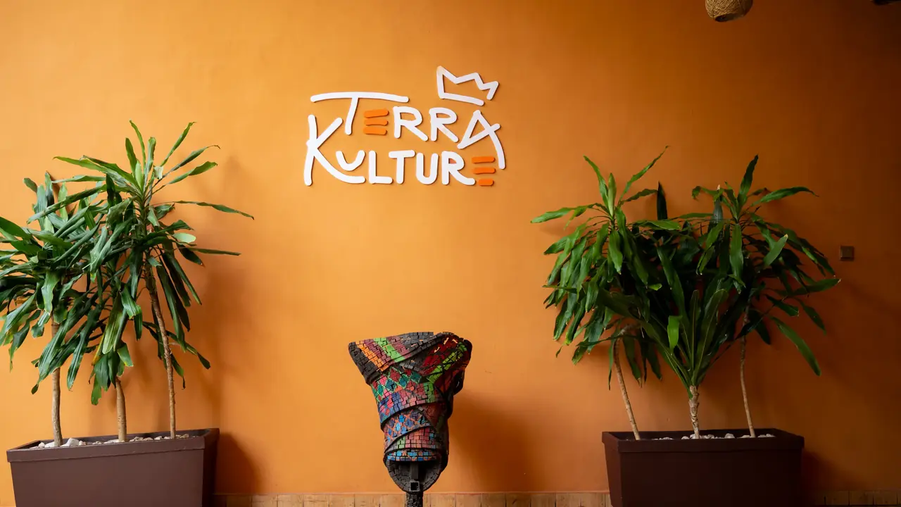 The Terra Kulture feature wall inside the restaurant